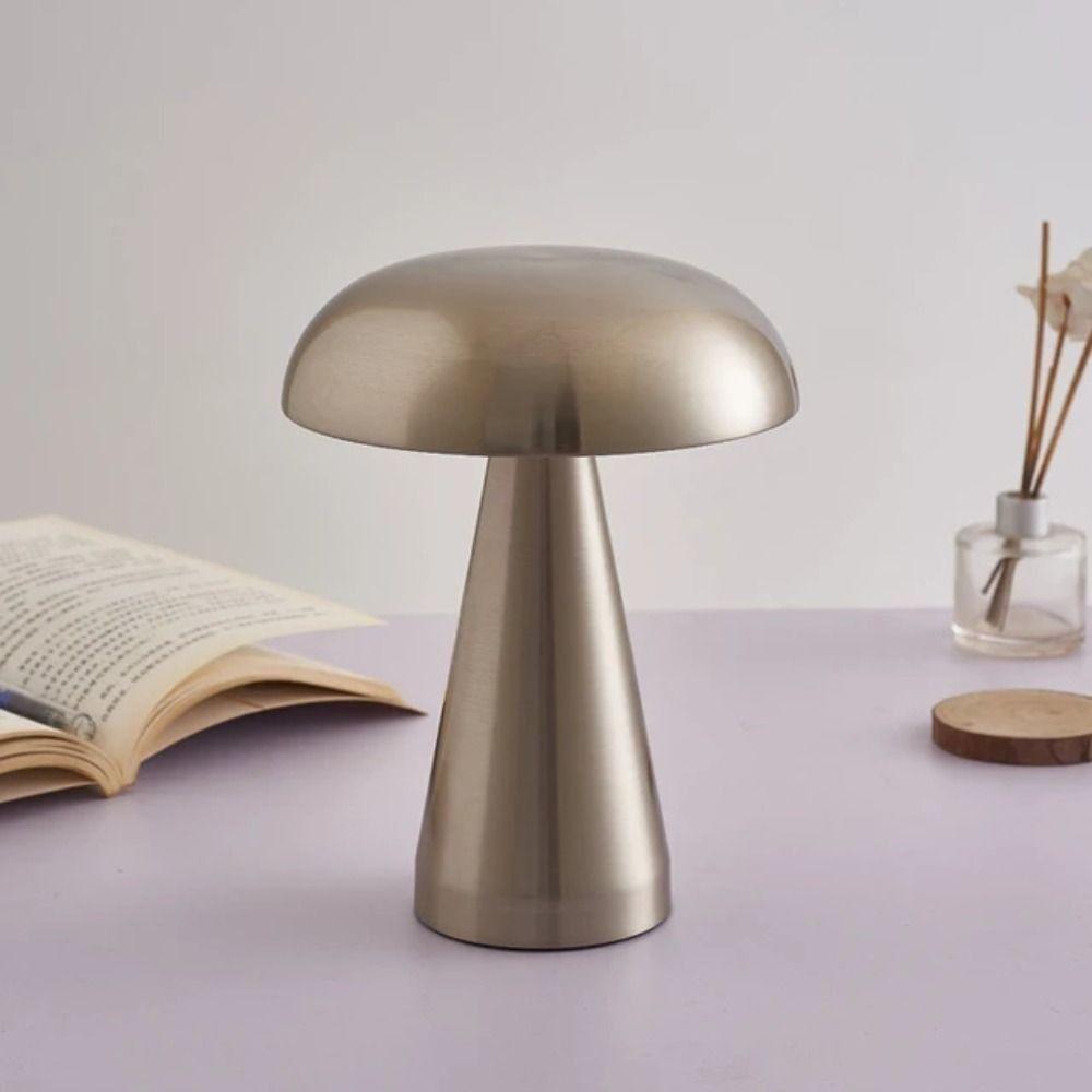 Rechargeable Bar Table Lamp Dimming Mushroom Lamp Retro LED Table Lamp Bedside