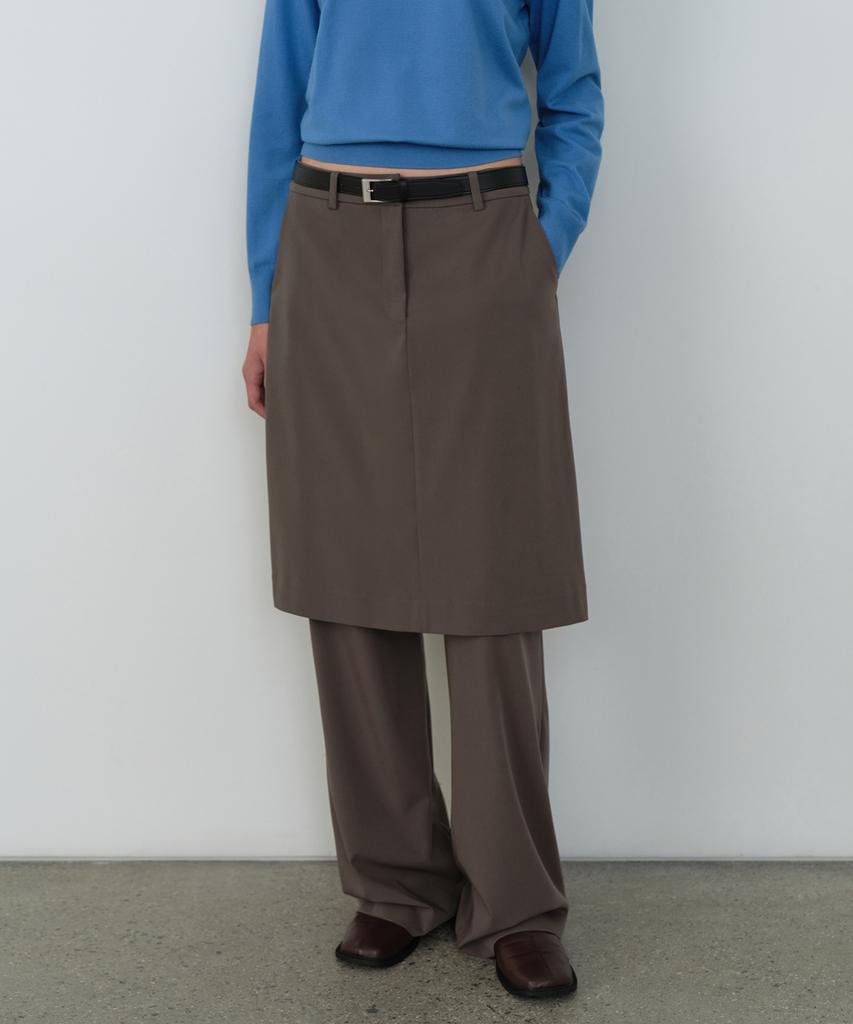 MUSINSA STANDARD WOMAN Women'S Skirt Layered Slacks [Khaki Brown]
