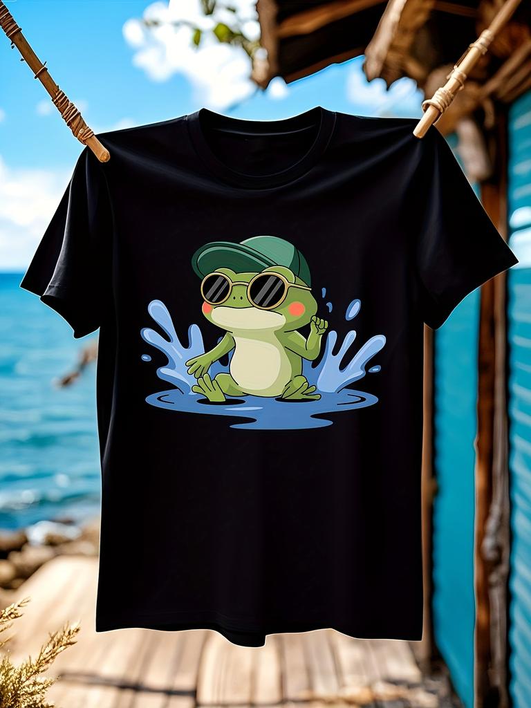 RelaxedFit Cotton Tshirt Featuring an Adorable Frog Design