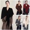 Solid Color Knitted Shawl Thickened Sweater Shawl Cape Fashion Triangle Scarf