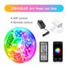 Светодиодная лента Nexillumi 5050 RGB, 5 м/10 м/15 м/20 м/30 м, управление через приложение Bluetooth, синхронизация музыки, лента с адаптером 12 В/24 В для декора