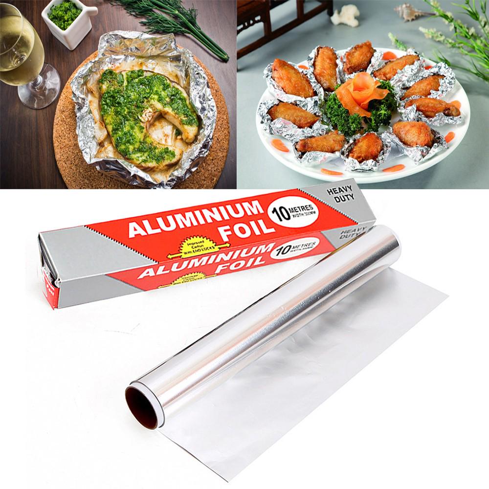 30CM x10M Aluminium Foil Kitchen Catering Tin BBQ Food Baking Wrap Food Tin Foil