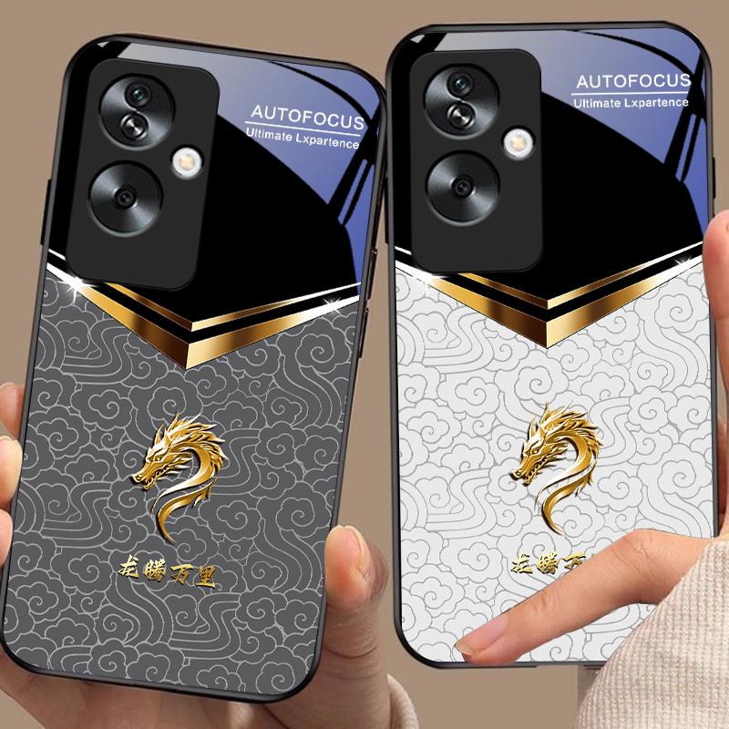 V-образный чехол для телефона из закаленного стекла черного цвета для Oppo A79 5G 58 78 74 60 4G Reno 11F Realme GT 6 11 Note 50 10 C55 X2
