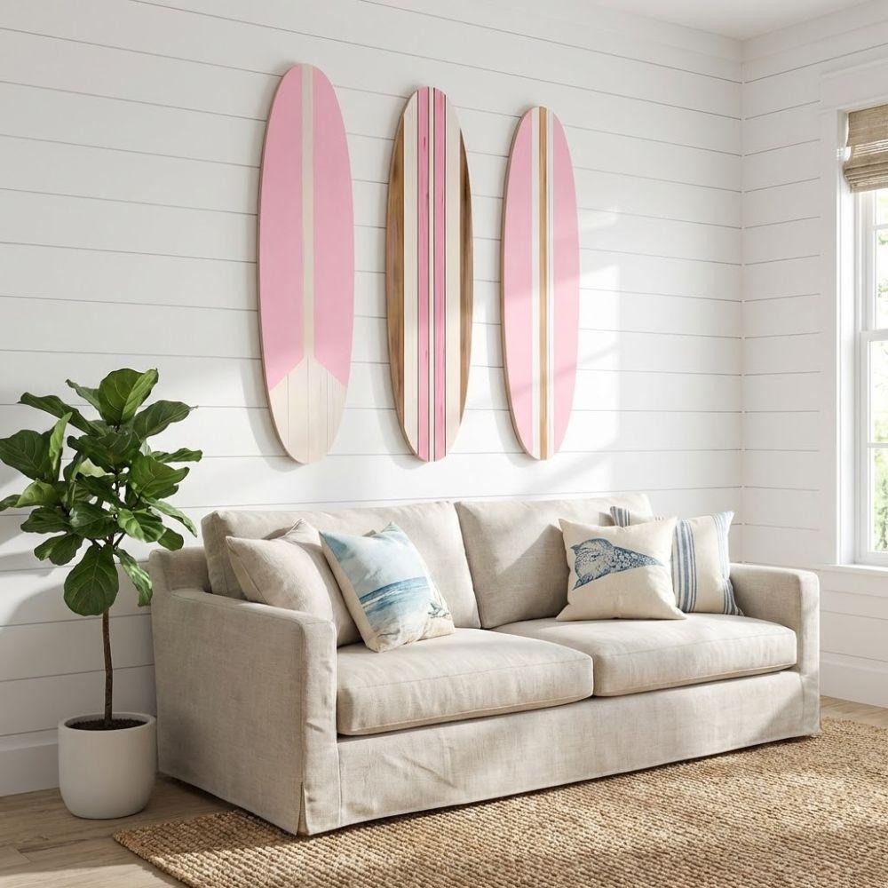 3PCS Ocean Surfboard Wall Hanging Hawaiian Style Beach Surfboard Sign Festival Decor