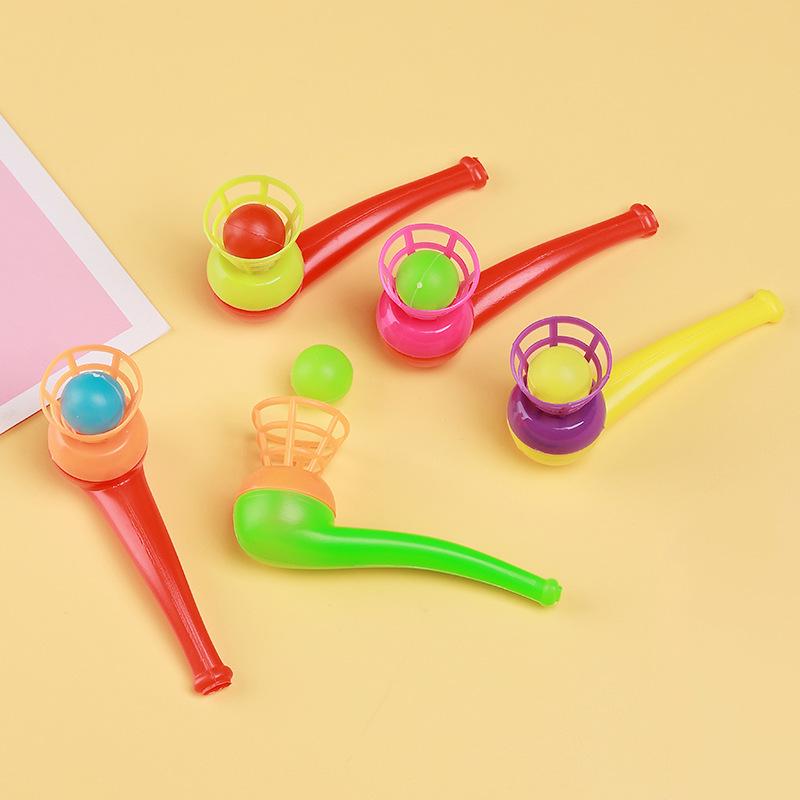 3pcs Plastic Pipe Blowing Ball Kids Toys Outdoor Games Balan Training Educational Toys Learning Toys for Children Funny Gifts