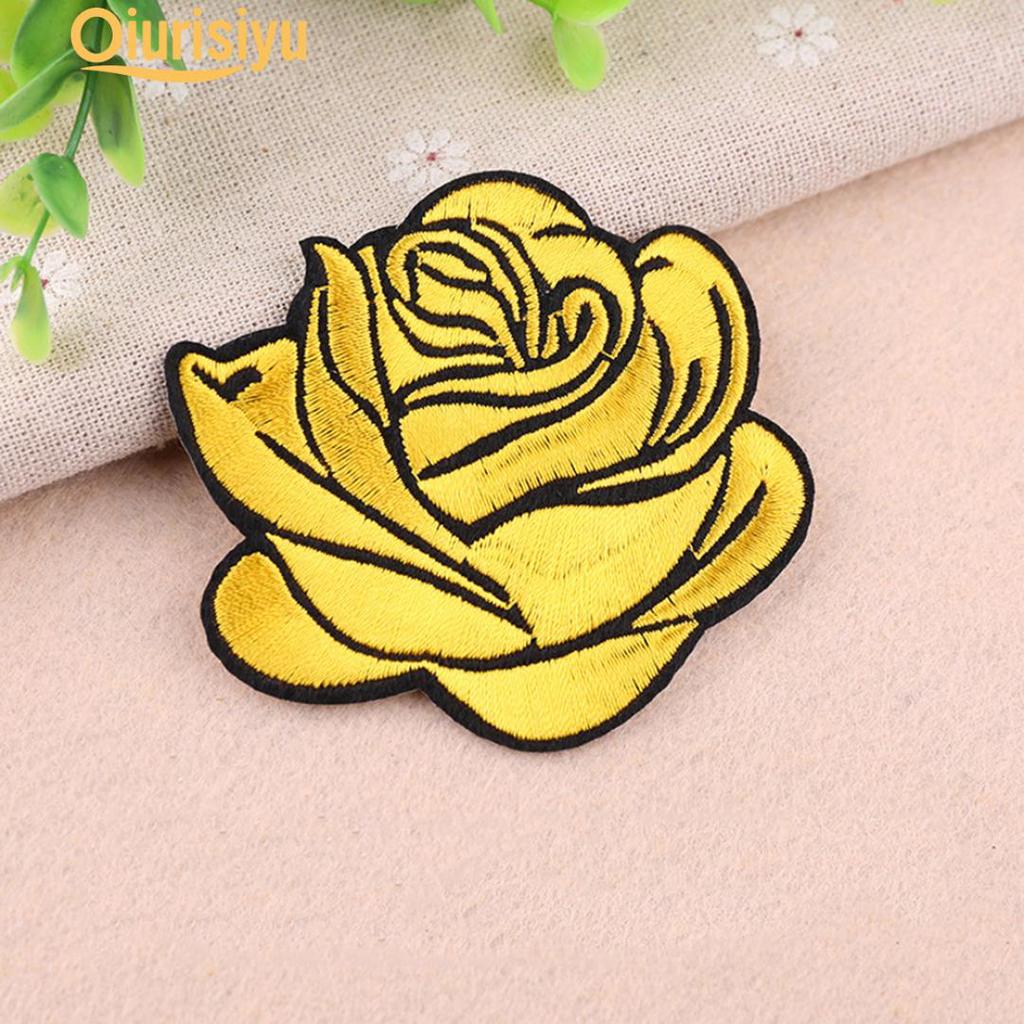 Rose Badge Iron On Patch Decoration Flower Hat Applique Accessory