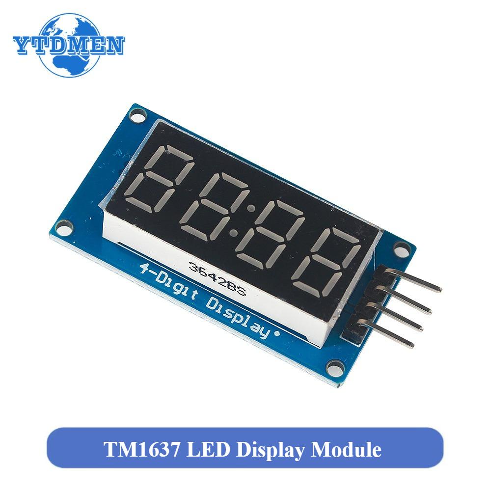 TM1637 4-битный цифровой светодиодный дисплей, 0,36-дюймовые часы, трубка с красным анодом, плата драйвера для четырех последовательных портов Arduino.