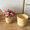 1 шт. Подарочная упаковка, современная корзина для хранения, простая бамбуковая плетеная подарочная упаковка, цилиндрическое ведро, цветочная корзина