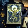 Кожаный журнал с драконом: Рукописная Книга Теней с бумагой с неровным краем