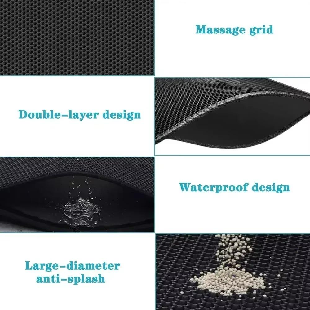 Cat Litter Mat Double Layer Cat Litter Pad Waterproof Anti-Slip Sand Bowl Filter Mat Sandbox Mat for Cat Multiple sizes