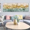 Modern Abstract Oil Painting Posters and Prints Canvas Painting Wall Art Golden Money Beach Living Room Decoration Pictures