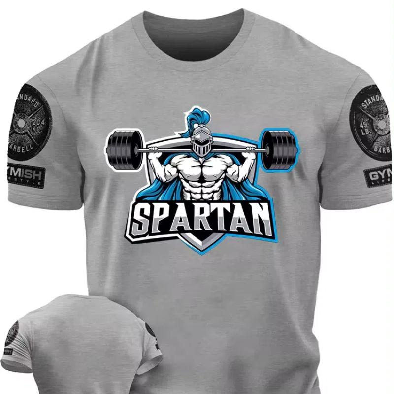 2024 Европа и США летняя повседневная мужская футболка для спортзала Футболка в мужском стиле с короткими рукавами быстросохнущая футболка