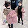 Autumn and Winter Girls Hooded Thicken Outerwear Warm Coats Parkas Jacket Cute Solid Down Jackets Kids Casual Clothes