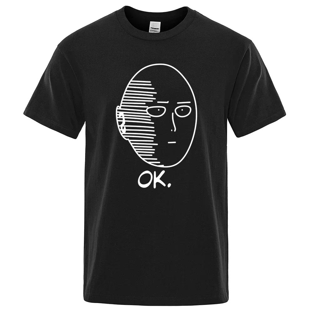 Summer One Punch Man Saitama Teacher Character Harajuku Man T-shirt Short-sleeved Anime Fashion Top