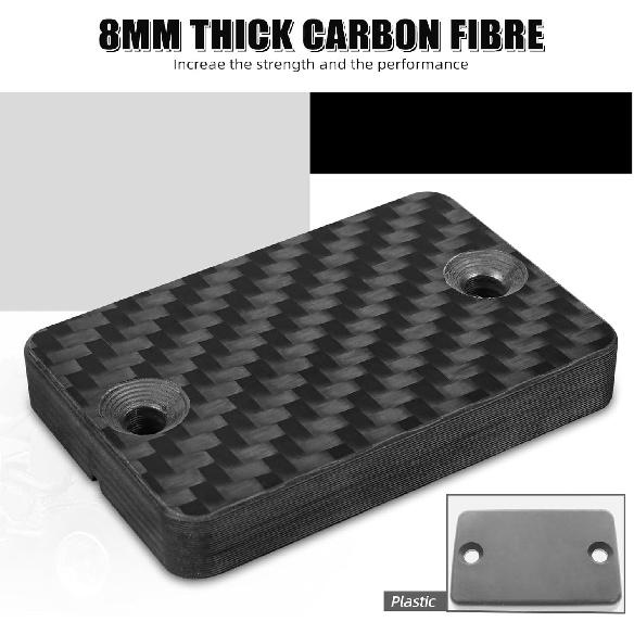 NICECNC Carbon Fiber Front Brake Reservoir Cover Compatible with Yamaha Raptor 700 2013-2026, Compatible with Honda TRX400X 2009-2014,See Fitments,