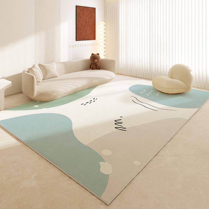 Modern Simple Non-slip Live Room Rug Light Luxury Cream Ins Style Cute Bedroom Decoration Carpet Soft Washable Sofa Table Mat