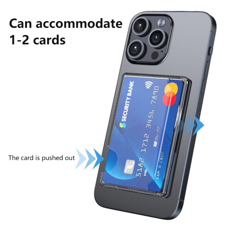Transparent Magnetic Phone Card Case Back Cover For Iphone 12 For Magsafe For Samsung Xiaomi Huawei For Id Card Bank Card