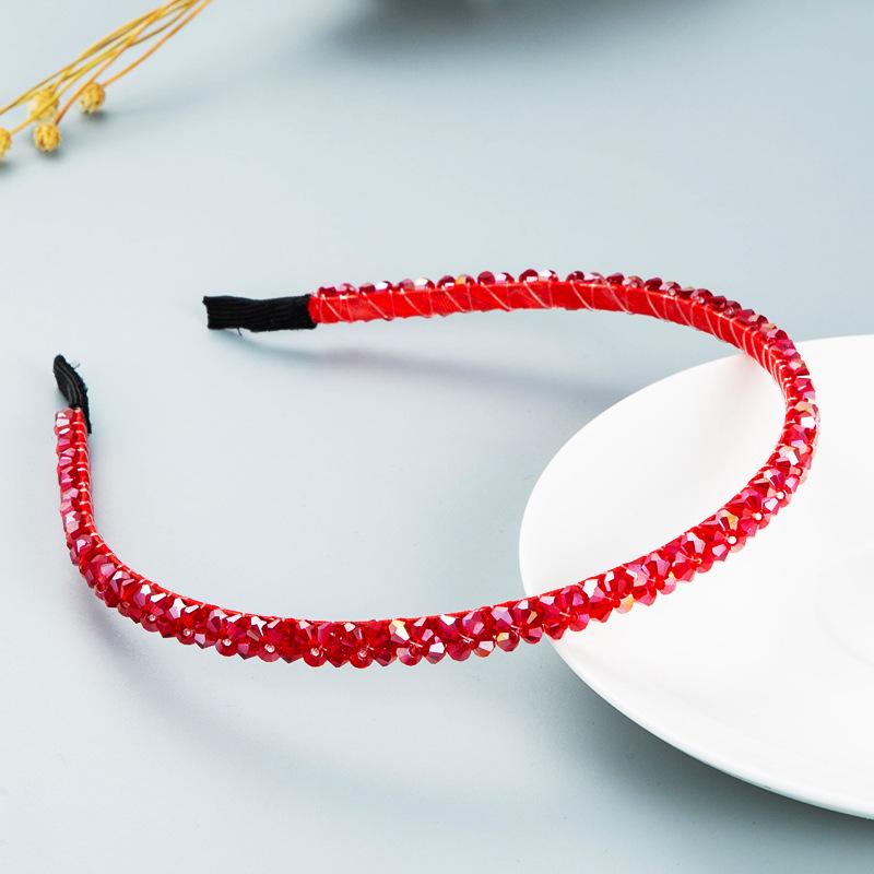 Плетеная повязка на голову с кристаллами в корейском стиле — минималистичный европейский и американский дизайн