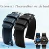Classic Fluororubber Watch Band  For Omega Rolex Water Ghost King Seiko Waterproof Silicone Watch Strap 19mm 20mm 21mm 22mm