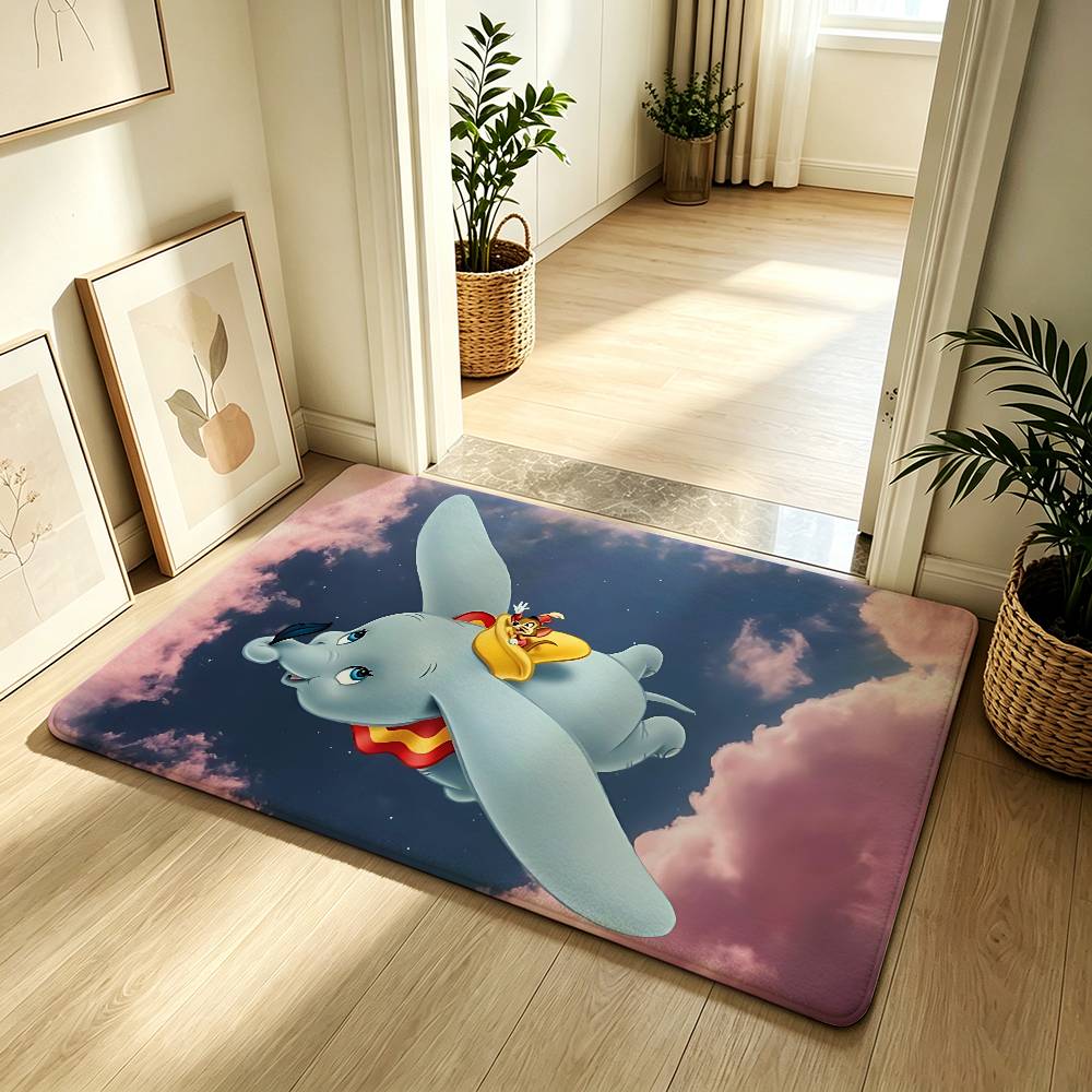 Cute Cartoon D-dumbo Classic Carpet Bathroom Anti-slip Mat Door Mat Home Decoration Mat Entrance Door Mat Scratch-resistant