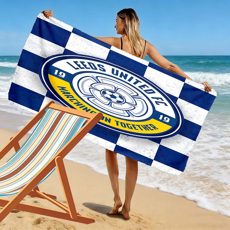 Пляжное полотенце с принтом Leeds United, Большое мягкое быстросохнущее полотенце для пляжа, кемпинга, плавания