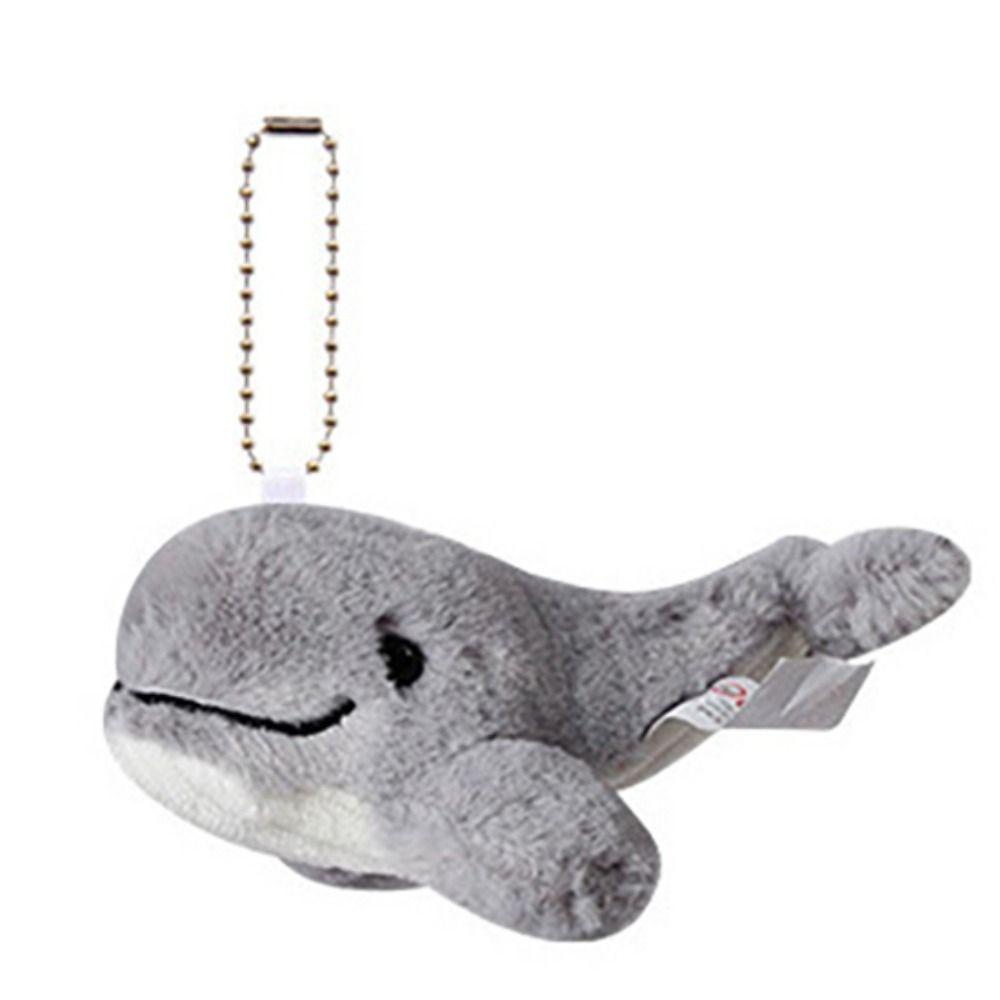 Kawaii Plush Stuffed Whale Keychain Cute Marine Organism Keyring Cetacean Pendant Bag Hanging