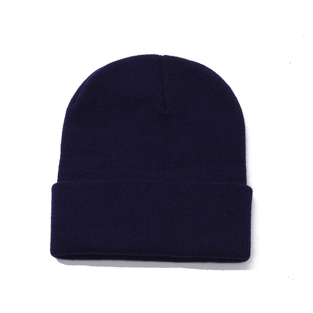 Doudou hat autumn and winter thermal hat solid color light plate double layer knitted cold hat wool fluorescent hat street