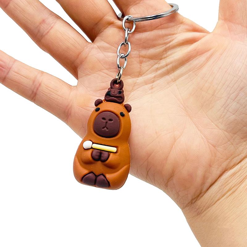 Брелок для ключей с изображением капибары, кулон для телефона, чехол для наушников, подвески, сумка, декор, аксессуары