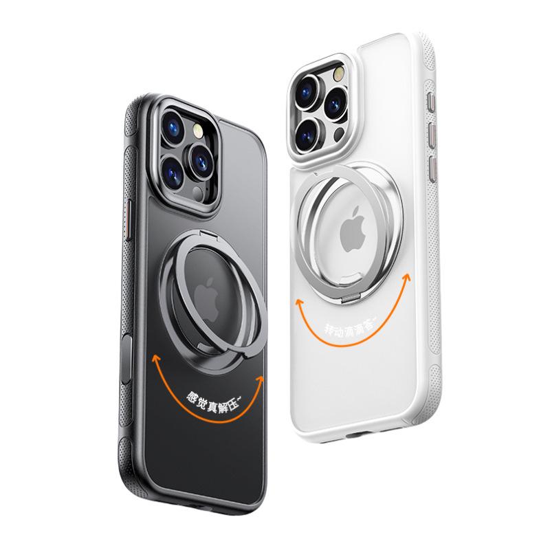Совместимый чехол для iPhone 17 с вращающейся на 360° подставкой и магнитной защитой, подходит для iPhone 16 Pro Max.