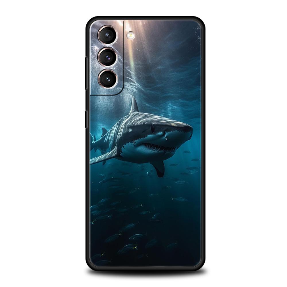 Чехол для телефона 'Плавающий китовый акула в океане' для Samsung Galaxy S25 S24 S23 S22 Ultra S20 S21 FE 5G S10 S9 Plus S10E Мягкая крышка из ТПУ