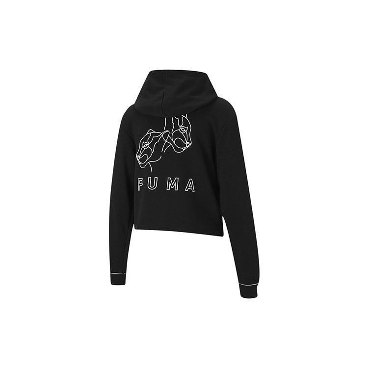 Puma Толстовки Женские Черные С Капюшоном Умеренные Обычные 587162-01