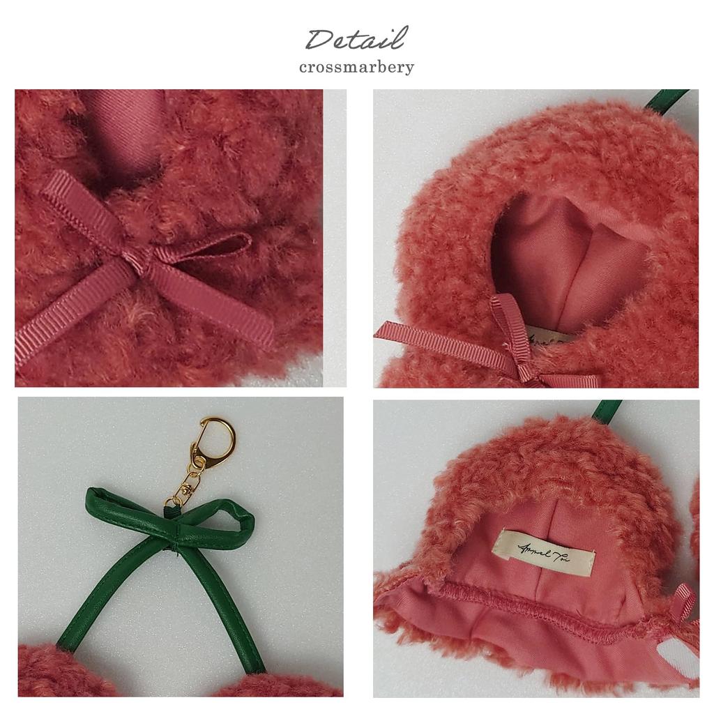 [Crossmarberry] Oshikatsu Charm Stuffed Animal Poncho 10cm Stuffed Animal Clothes Keychain Cherry Dress Up Stuffed Animal Kpopdoll Concert Otaku