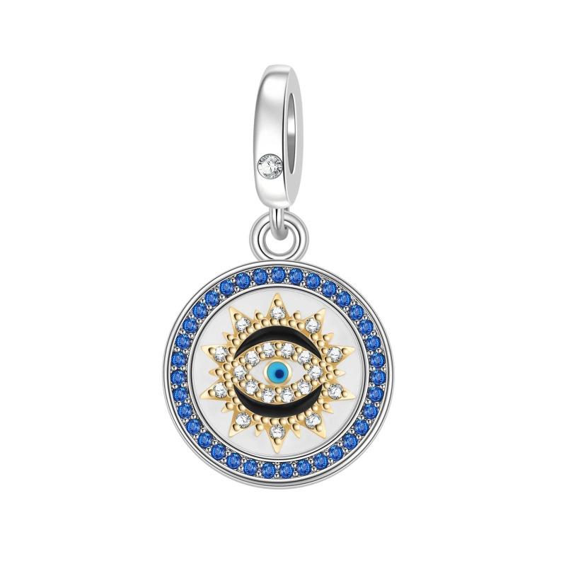 Sparkling Copper Stars Moon Sun Flower Earrings Dangle Charm Beads Fit Original Bracelets Diy Cultural Jewelry Gift