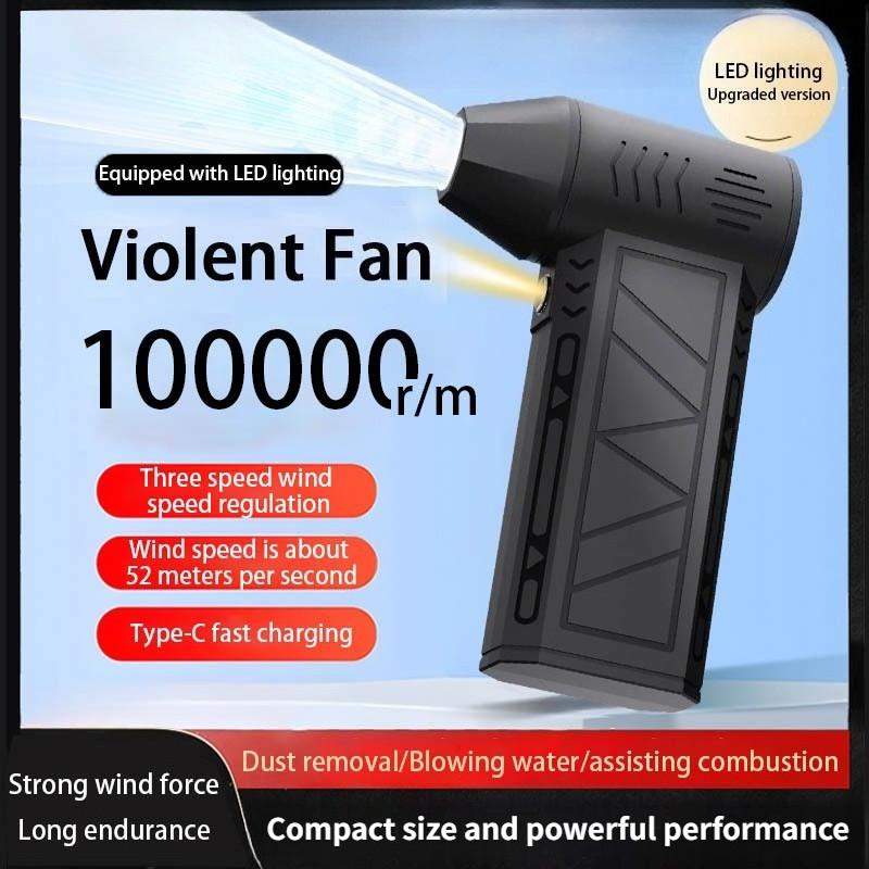 130000 об/мин Бесщеточный Электрический Мощный Вентилятор Портативный Пылесборник 52 м/с Для Кемпинга на Открытом Воздухе Уборки Ручной Мини-Воздуходув