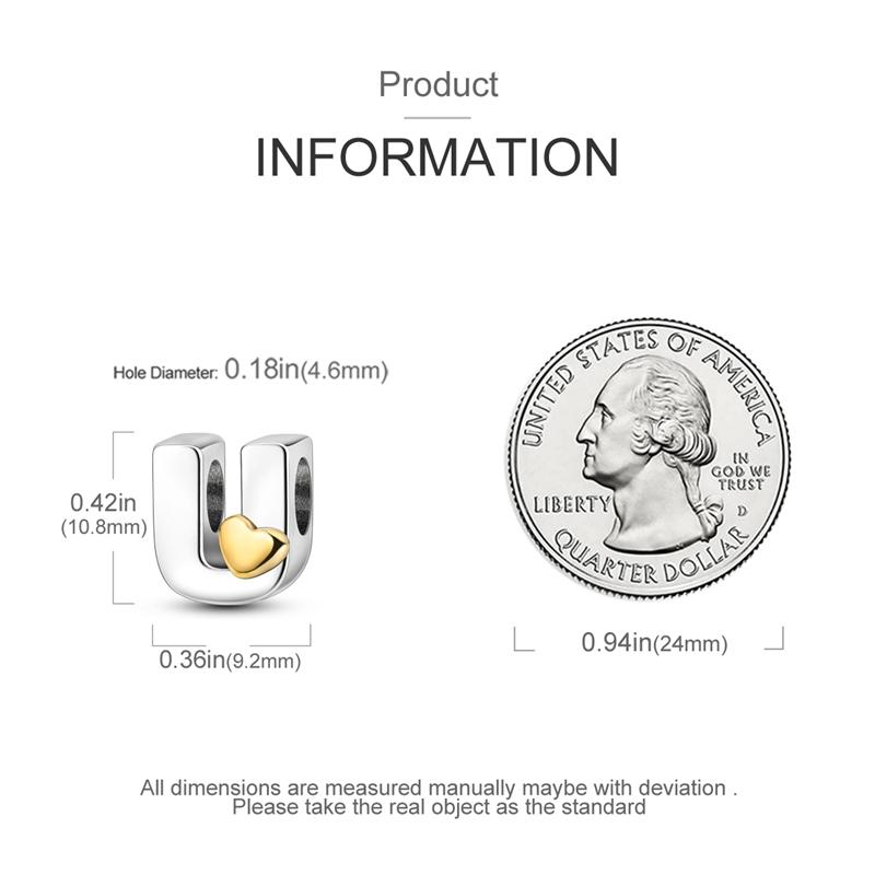 Шармы Оригинальные Сердце Серия Английский Алфавит Бусина Подходит для Браслетов Ожерелье Женский Шарм Медь Роскошь Сделай Сам Ювелирные Изделия Подарки