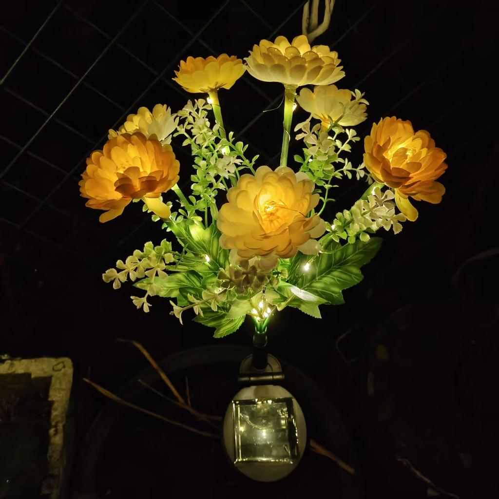 Снежный цветок лотоса газонная лампа для наружного сада, двора, улицы, патио, декоративные цветы, солнечный свет