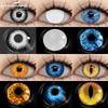 1 Pair Halloween Colored Contact Lenses for Eyes Cosplay White Crazy Contact Lenses Anime Blue Eye Lenses Black Lenses