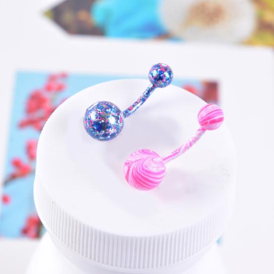 1/9 шт. женское цветное пальто с двойным шариком, штангой, пупком, кольцом в пупке