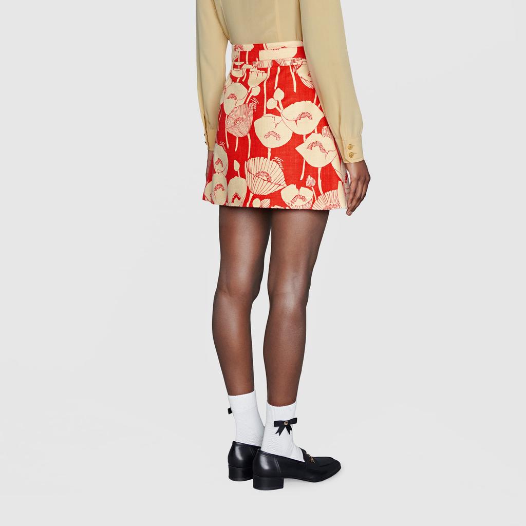 GUCCI Casual Short Skirts Women's Red Moderate A Line Skirt 661562-ZAGUI-6397