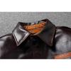 Chinese Size Brown Oil Waxed First Layer Genuine Cowhide A2 Flight Jackets Men Leather Jacket Autumn