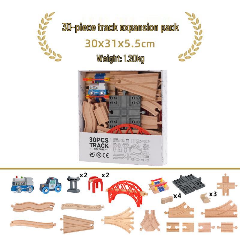 Wooden Electric Train Track Building Blocks - Compatible with Thomas