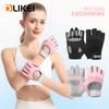 OLIKEI Half-finger Fitness Gloves for Women Men Weightlifting Gloves Silicone Anti-slip Shock-absorbing Gym Gloves Cycling Bumbbell Gloves