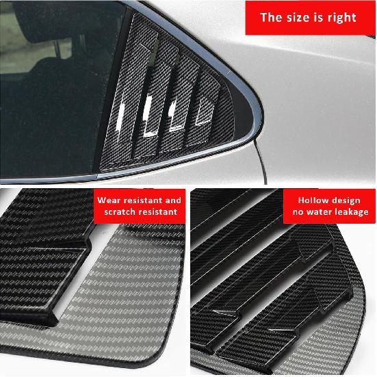 Rear Side Window Louvers Compatible For 2018      2024 Toyota Camry Accesories Sport Style Air Vent Scoop Cover Louver (Carbon Fiber Pattern)