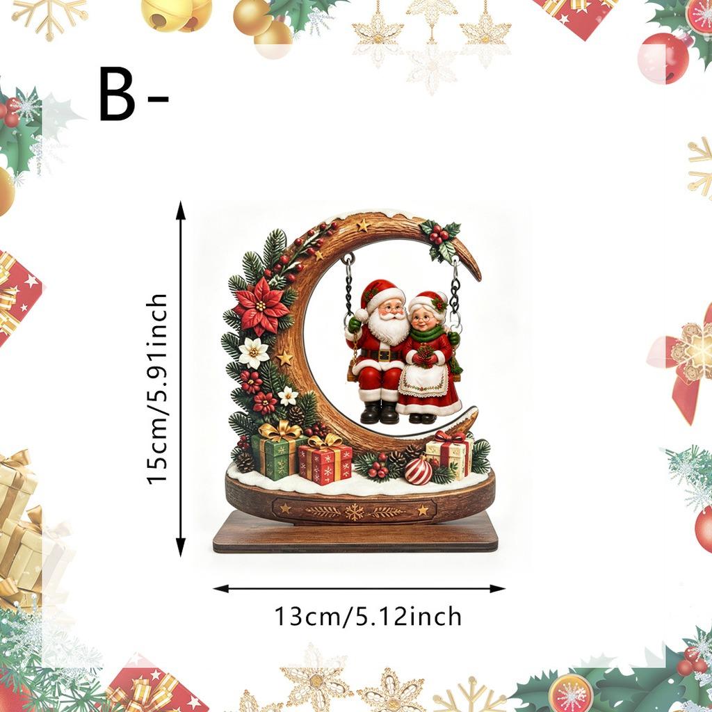 Christmas Tabletop Decor Festive Christmas Wooden Ornament Wooden Christmas Decor Multiple Design Holiday Table Decor For Desk