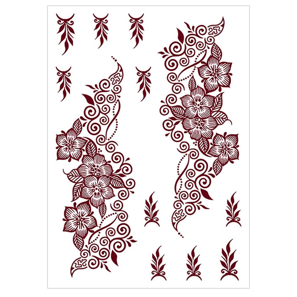 1 лист персонализированных наклеек с цветочным узором, временные наклейки для татуировки на теле, идеально подходящие для вечеринок и фестивалей