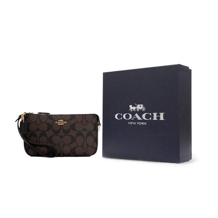 Coach Nolita Покрытие из канваса Гладкая кожа Сумка-клатч Подмышечная Сумка на запястье Клатч Маленькая Женская Коричневый Черный (унисекс) Сцепления C3308 IMAA8