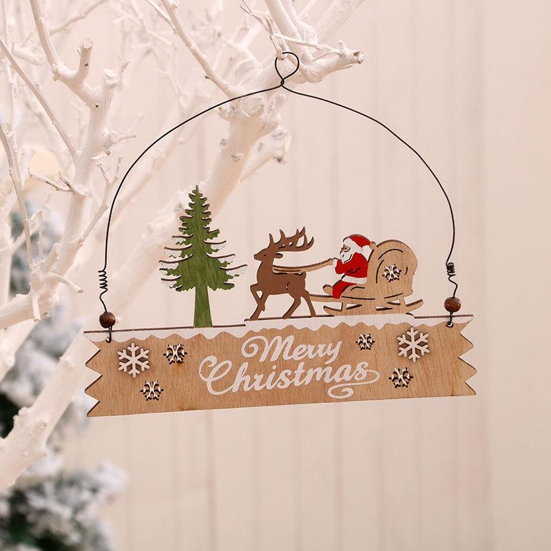 Christmas Decorations Wooden Letter Plate Door Hanging Wall Hanging Store Welcome Plate Painted Pendant