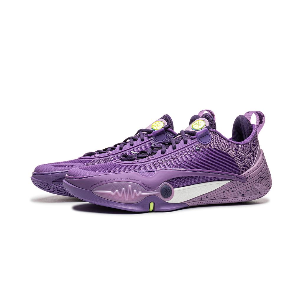 Баскетбольные кроссовки Li Ning с амортизацией, износостойкие, низкие, мужские, цвет цирконовый фиолетовый, ABAW011-11