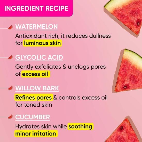 DOT & KEY Watermelon Superglow Pore Tightening Toner|Face Toner For Glowing Skin|Glycolic Toner For Open Pores Tightening|150 Ml, Pack of 1