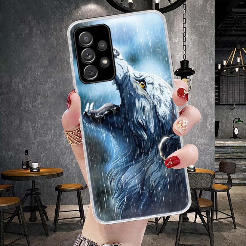 Злой животный волк свирепый мягкий чехол для телефона для Samsung Galaxy A13 A14 A15 A16 A17 A53 A54 A55 A56 A57 A33 A34 A35 A36 A37 A23 A24
